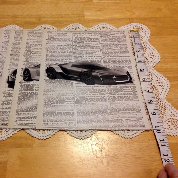 Expensive Vehicles on Newsprint wall art - Picture 2 of 7